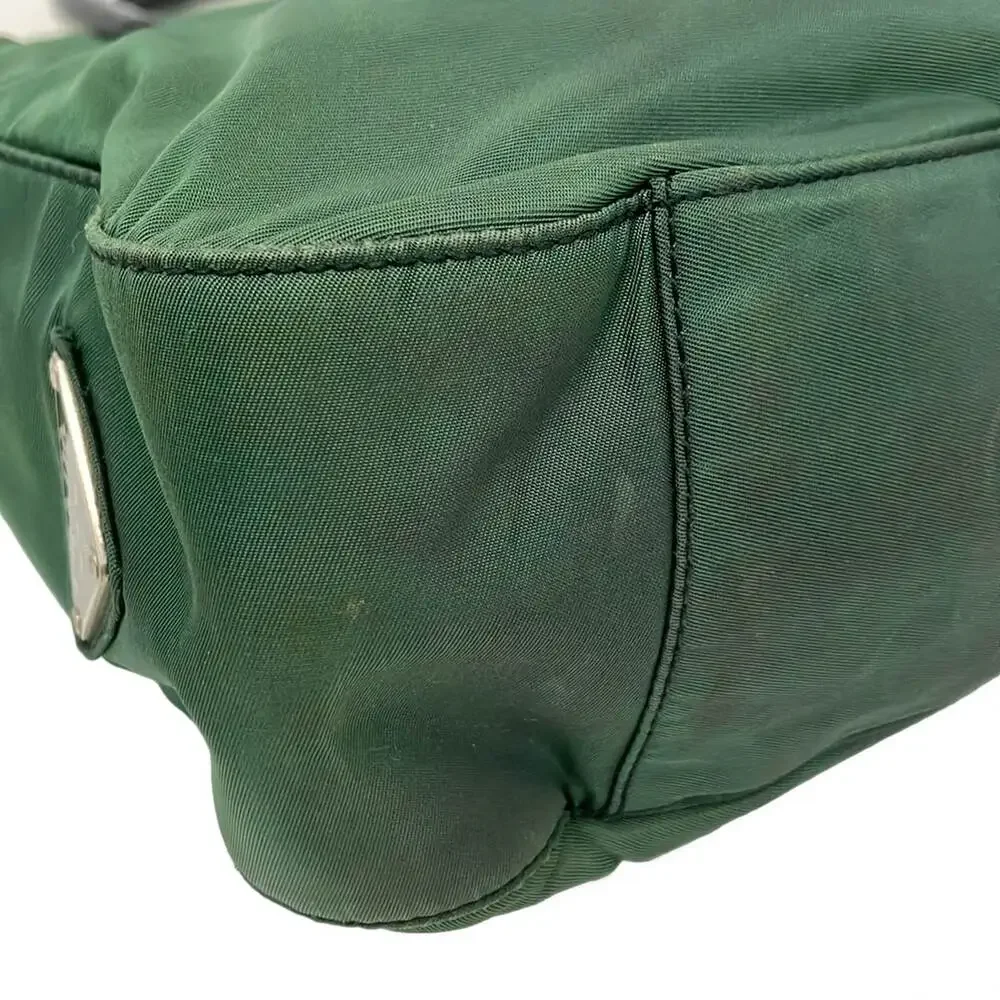 Prada Tote Bag B8367 Green Black Nylon Plastic